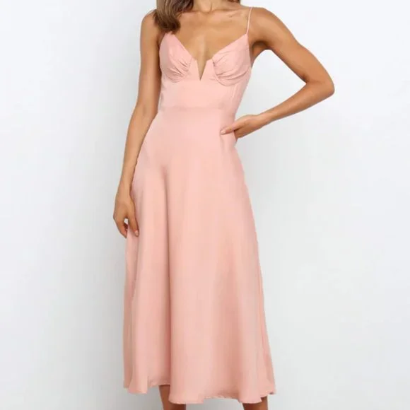 Petal & Pup | Dresses | Brand New Petal Pup Tino Silky Flowy Midi Dress In  Blush | Poshmark